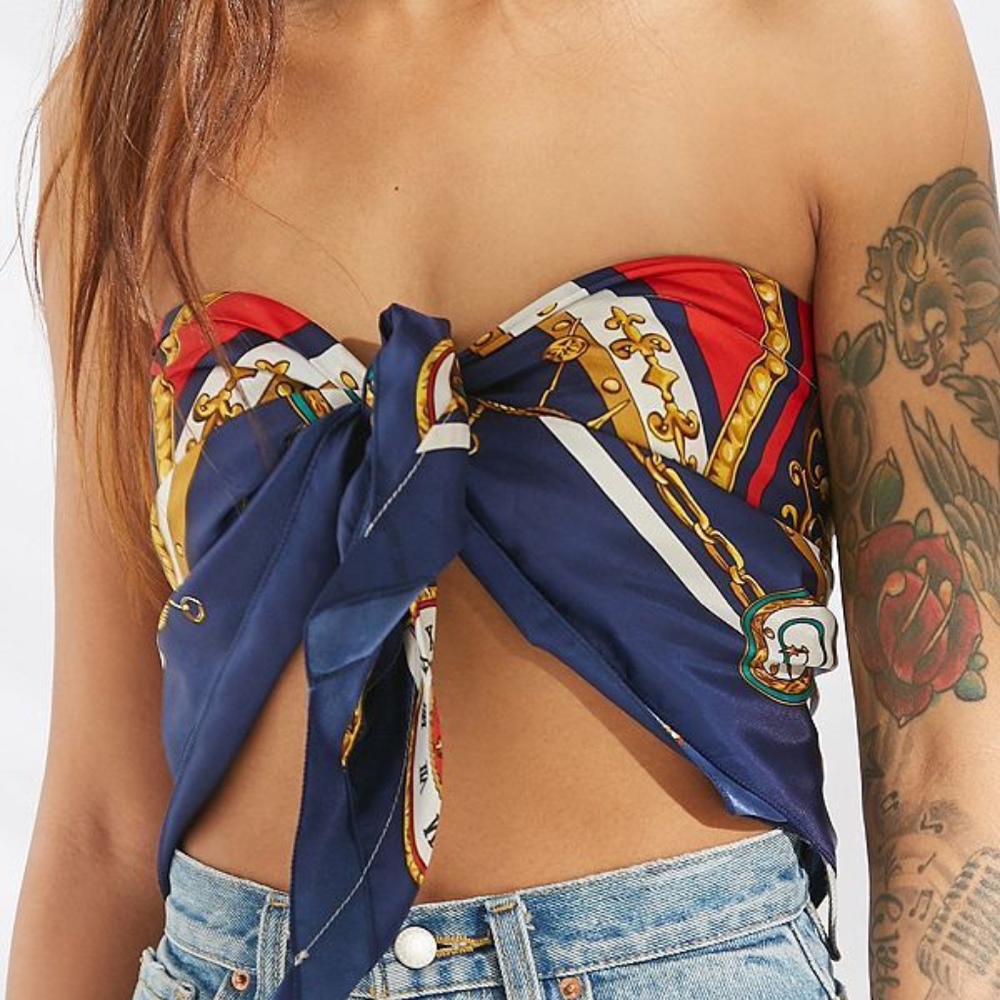 Women's Remade Tie Scarf Tube Top